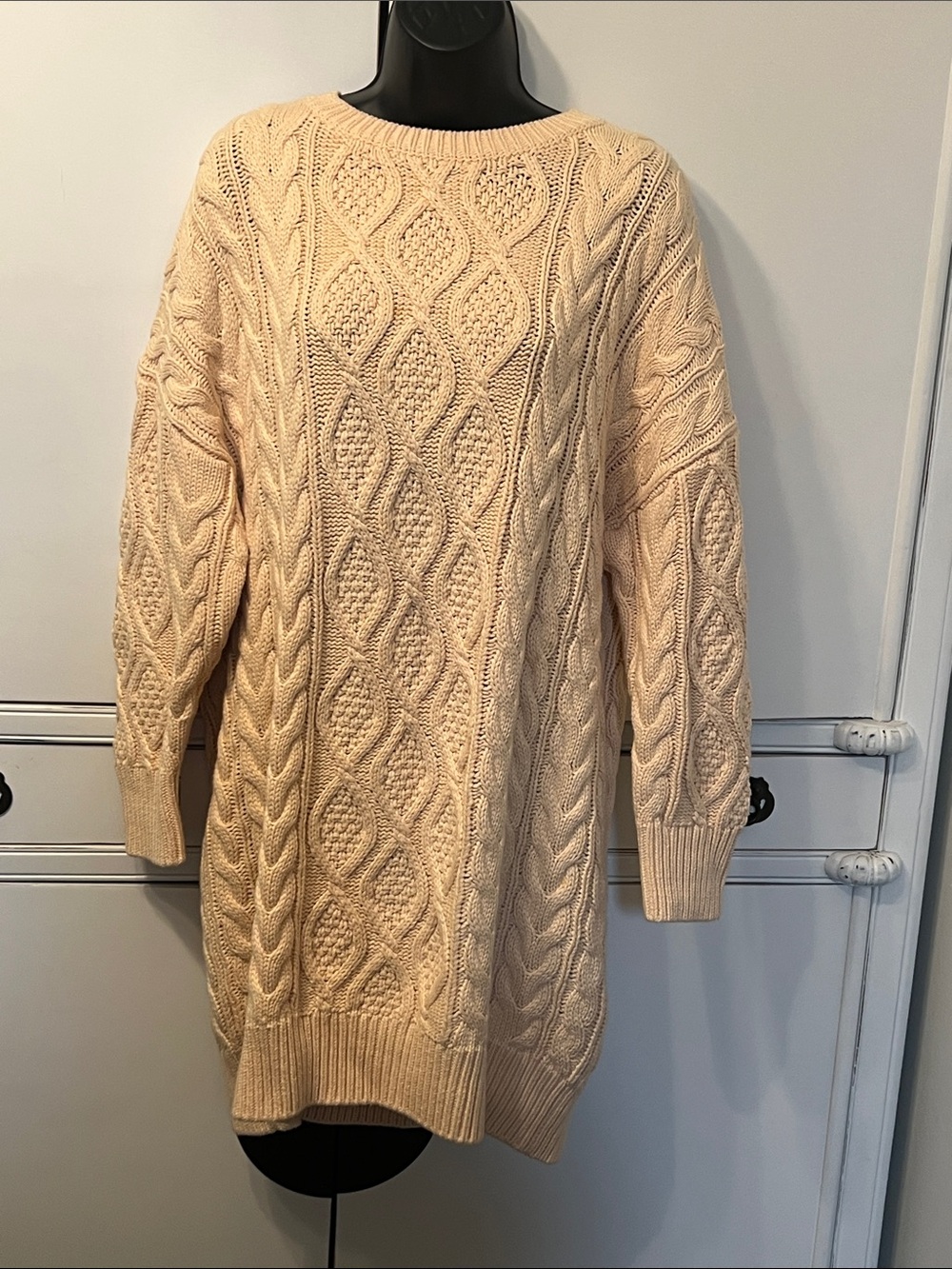 Mare Mare- Anthropologie Cream Cable Knit sweater dress
